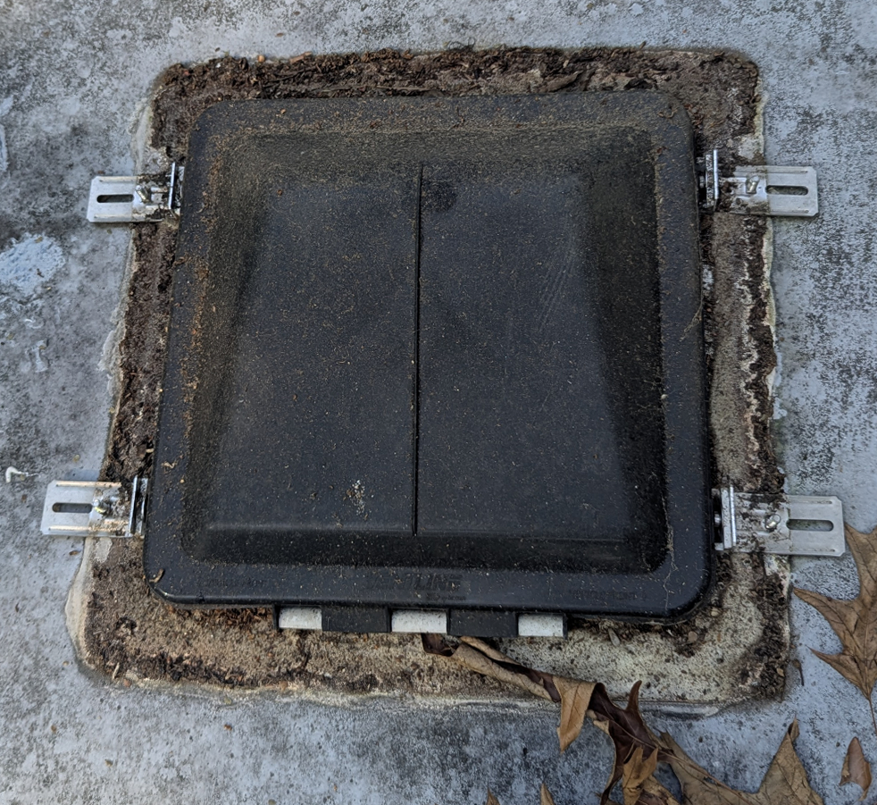 Roof vent before repair