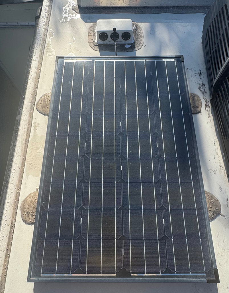 Solar panel mounts before coating