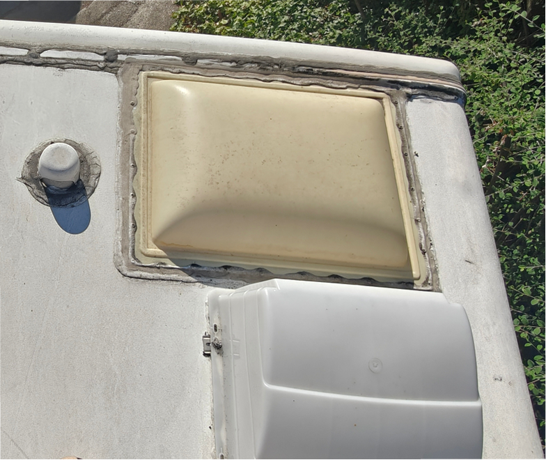 Skylight plumbing vent termination bar before