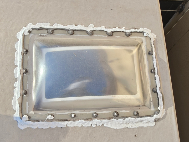 Skylight before RV roof repair