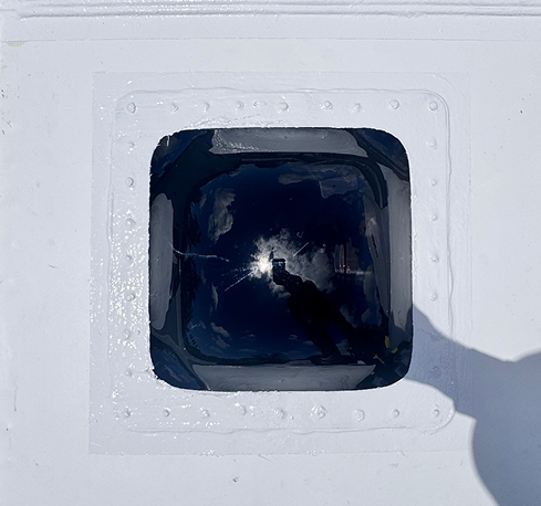 New RV skylight installed and sealed after roof replacement