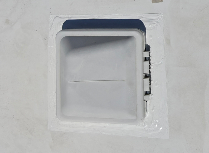 Sealed roof vent with fiber-reinforced silicone after maintenance